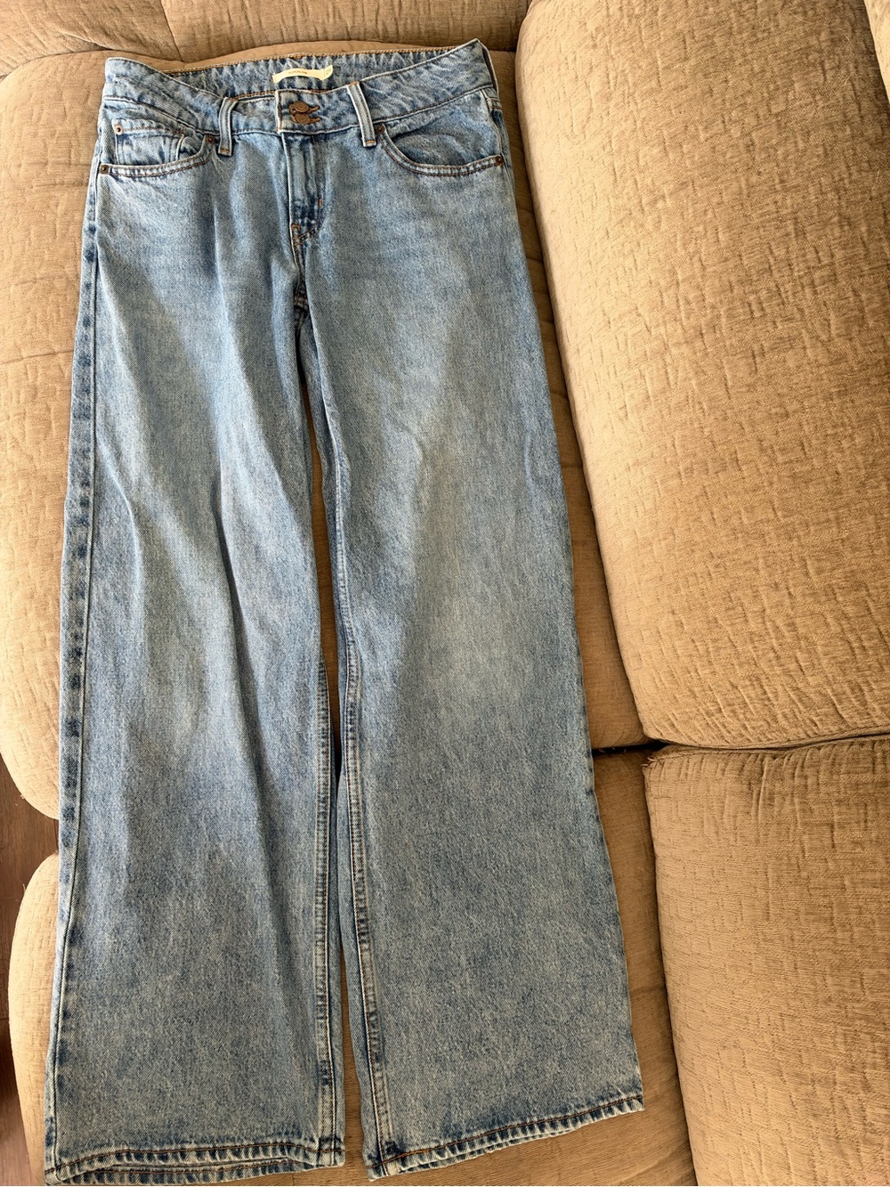 Levi's Superlow Wide Leg Jeans Size 29 Light Wash Low Rise